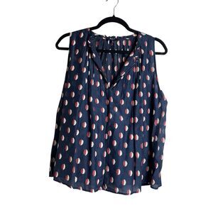 Madewell Shirt Womens Small Sleeveless Polka Dot Blouse Summer Top